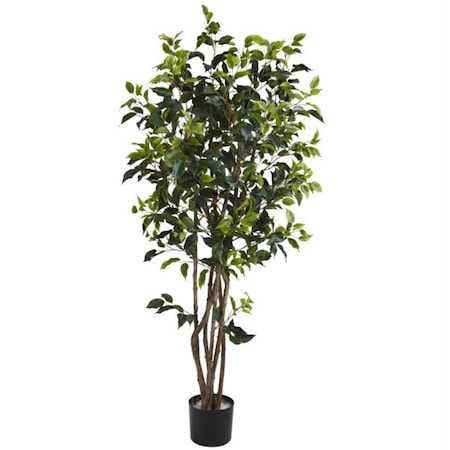 Nearly Natural 5 ft. Ficus Bushy Silk Tree 5333